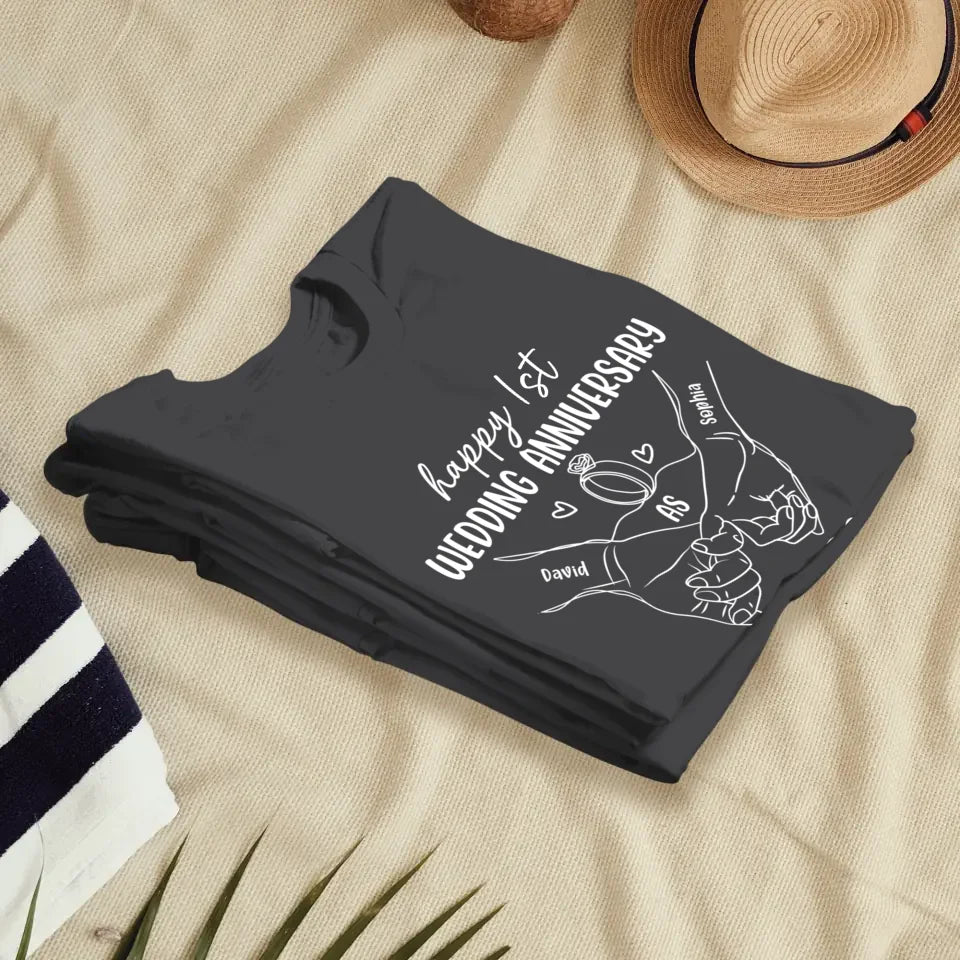 Wishing A Beautiful And Happy Wedding Anniversary - Personalized Gifts For Couples - Unisex T-Shirt