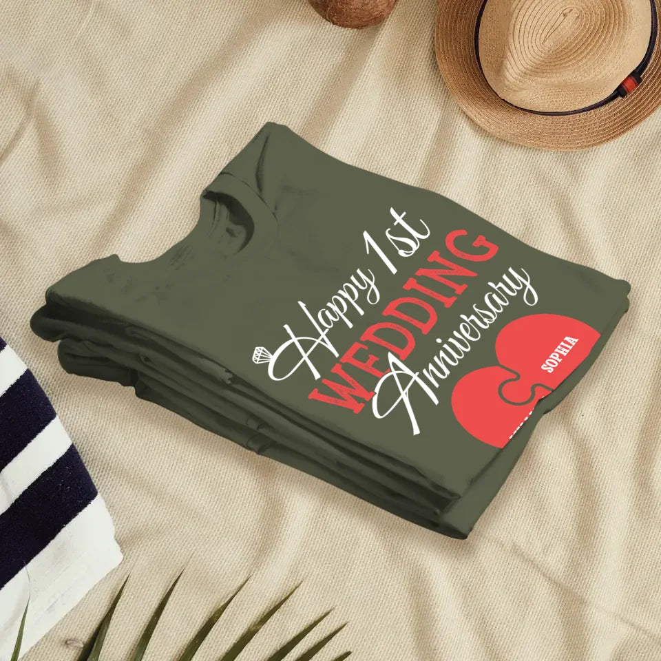 Wishing You A Happy Wedding Anniversary Full Of Joy - Personalized Gifts For Couples - Unisex T-Shirt