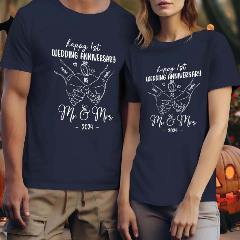 Wishing A Beautiful And Happy Wedding Anniversary - Personalized Gifts For Couples - Unisex T-Shirt