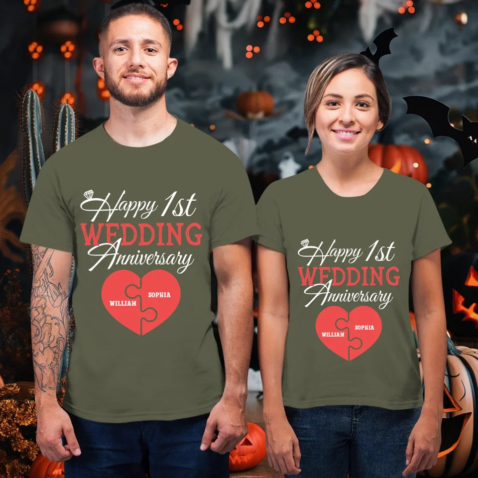 Wishing You A Happy Wedding Anniversary Full Of Joy - Personalized Gifts For Couples - Unisex T-Shirt