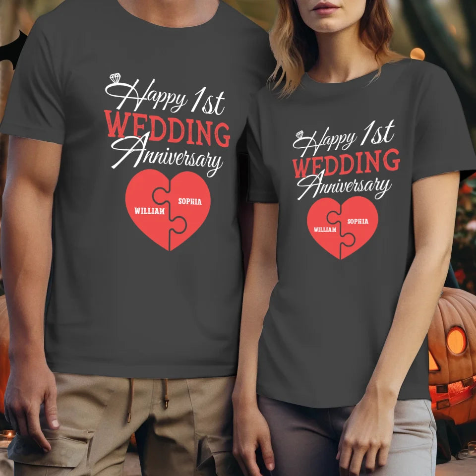 Wishing You A Happy Wedding Anniversary Full Of Joy - Personalized Gifts For Couples - Unisex T-Shirt