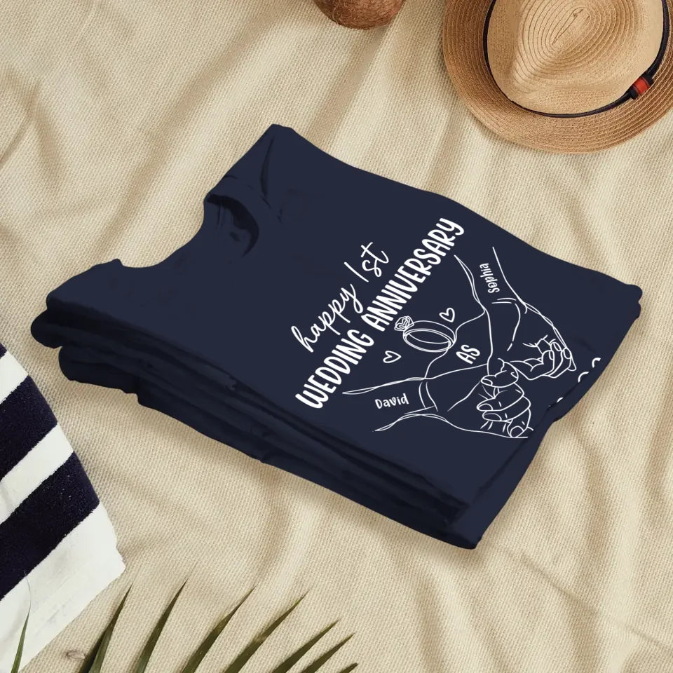 Wishing A Beautiful And Happy Wedding Anniversary - Personalized Gifts For Couples - Unisex T-Shirt