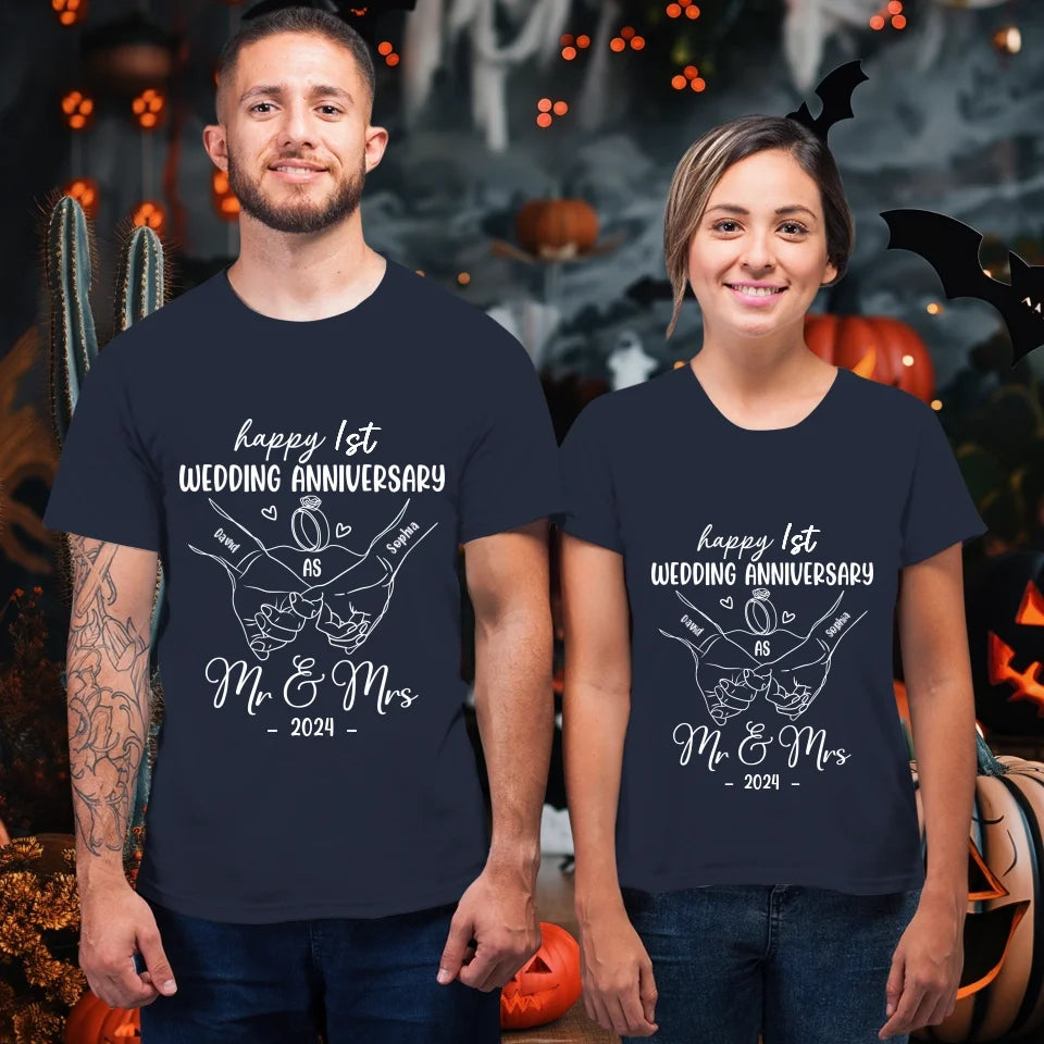 Wishing A Beautiful And Happy Wedding Anniversary - Personalized Gifts For Couples - Unisex T-Shirt