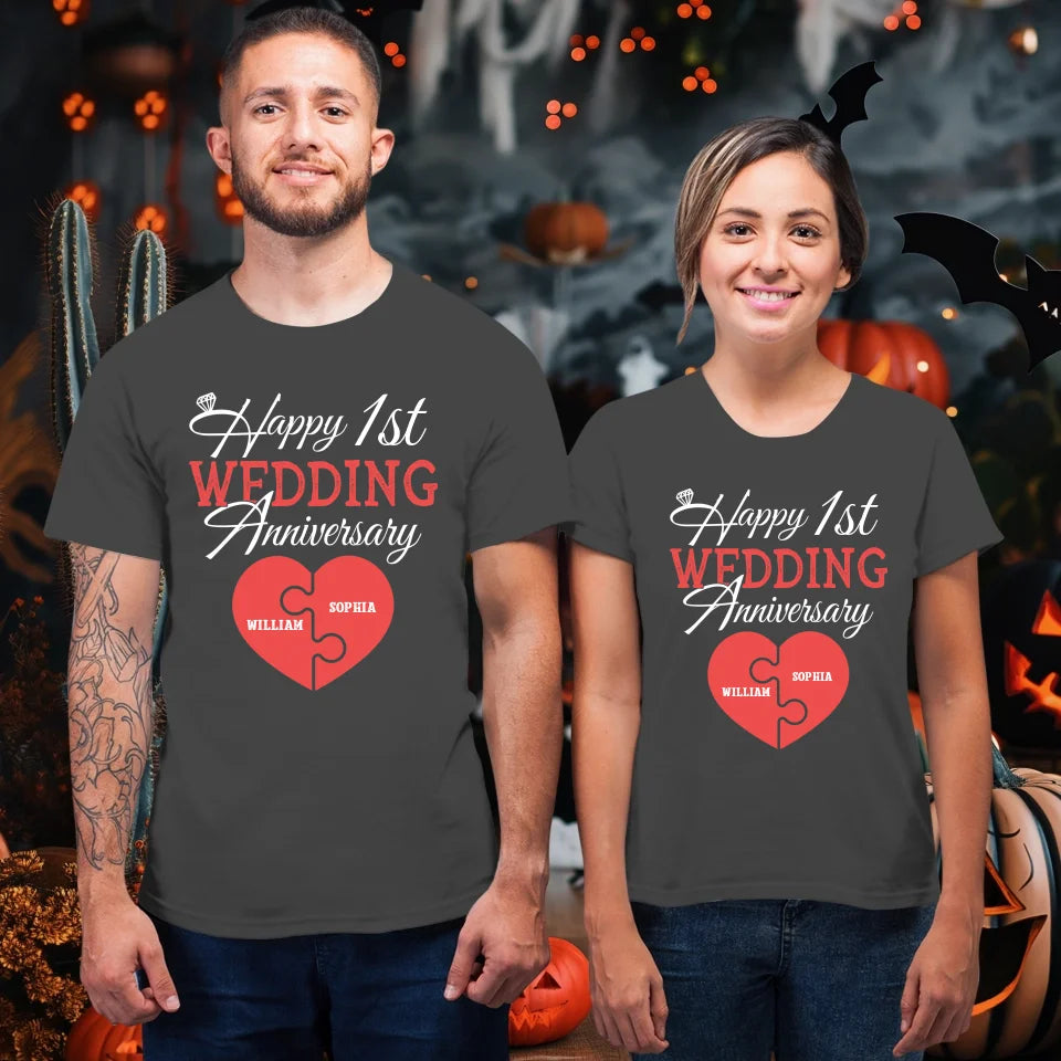 Wishing You A Happy Wedding Anniversary Full Of Joy - Personalized Gifts For Couples - Unisex T-Shirt