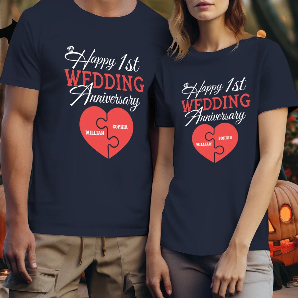 Wishing You A Happy Wedding Anniversary Full Of Joy - Personalized Gifts For Couples - Unisex T-Shirt