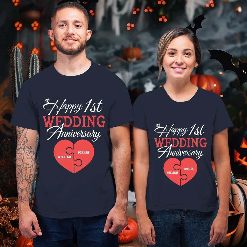 Wishing You A Happy Wedding Anniversary Full Of Joy - Personalized Gifts For Couples - Unisex T-Shirt