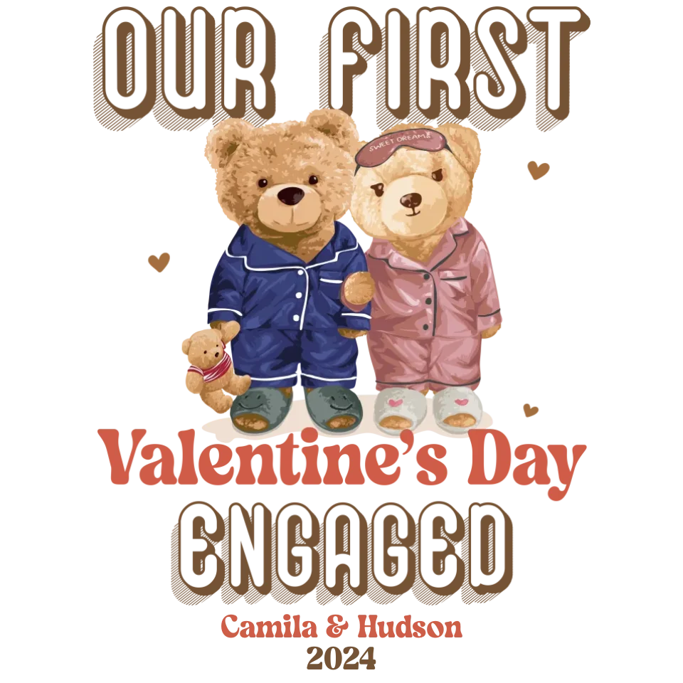 Our First Valentine's Day Engaged - Personalized Gifts For Couples - Unisex Sweater