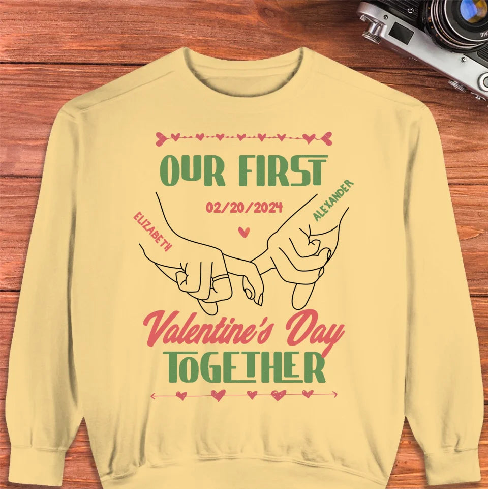 Our First Valentine's Day Together - Personalized Gifts For Couples - Unisex Sweater