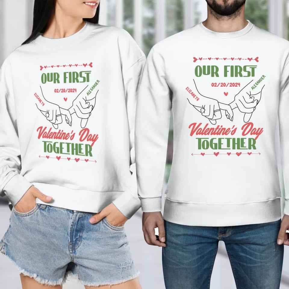 Our First Valentine's Day Together - Personalized Gifts For Couples - Unisex Sweater