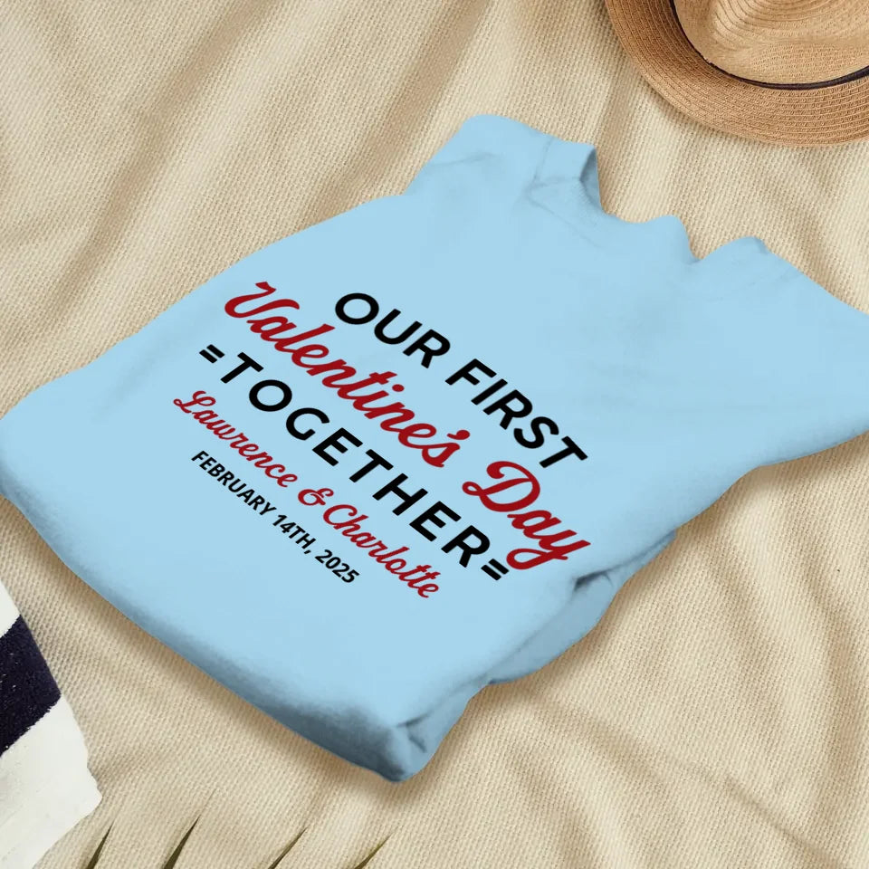 Our First Valentine's Day Together, Vintage Style - Personalized Gifts For Couples - Unisex Sweater