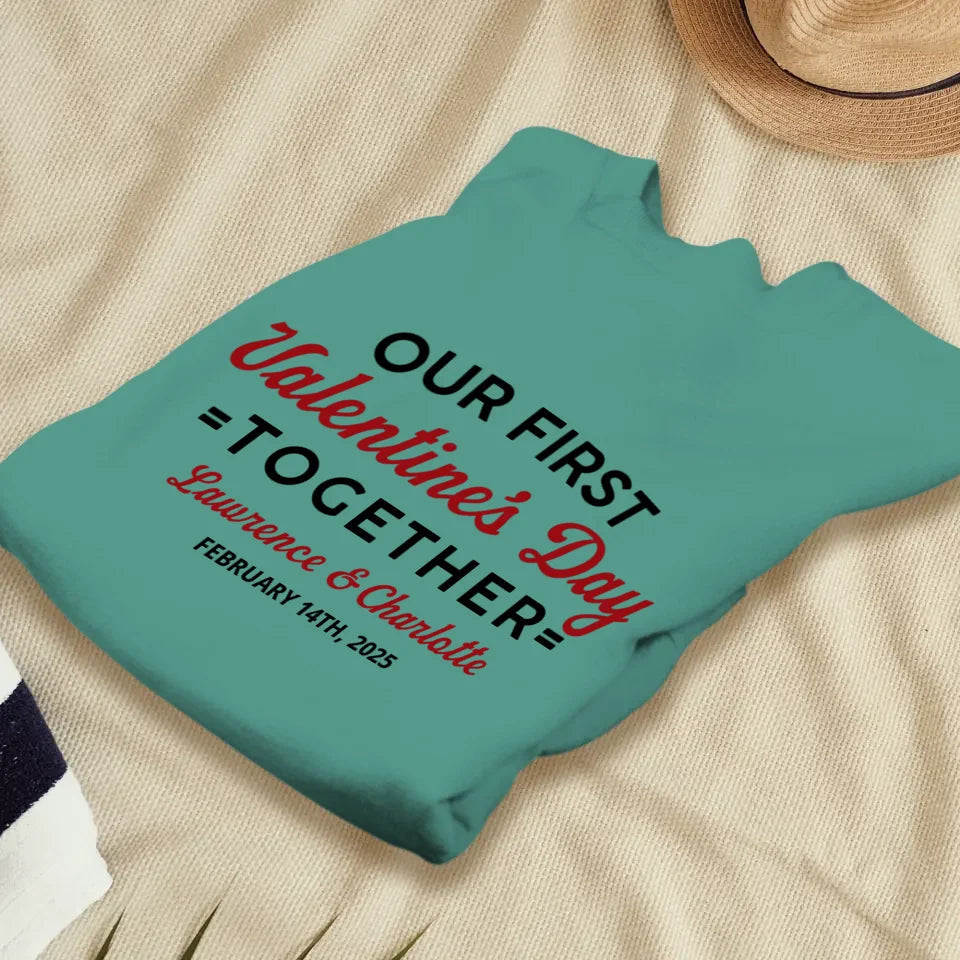 Our First Valentine's Day Together, Vintage Style - Personalized Gifts For Couples - Unisex Sweater