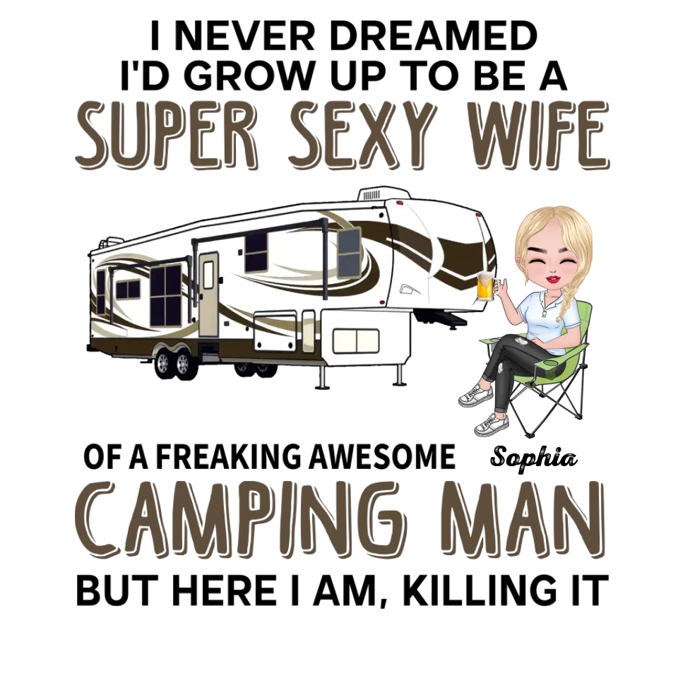 Super Sexy Wife Super Cool Husband Camping - Personalized Gifts For Couples - Unisex Sweater