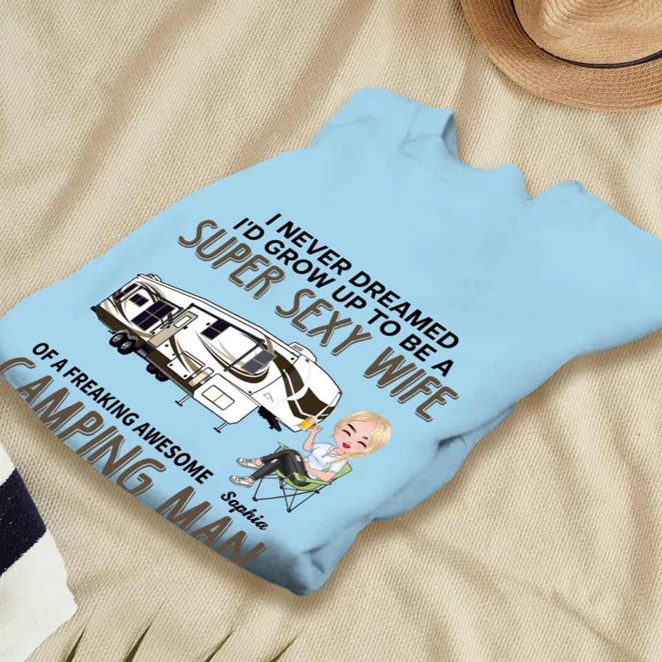 Super Sexy Wife Super Cool Husband Camping - Personalized Gifts For Couples - Unisex Sweater