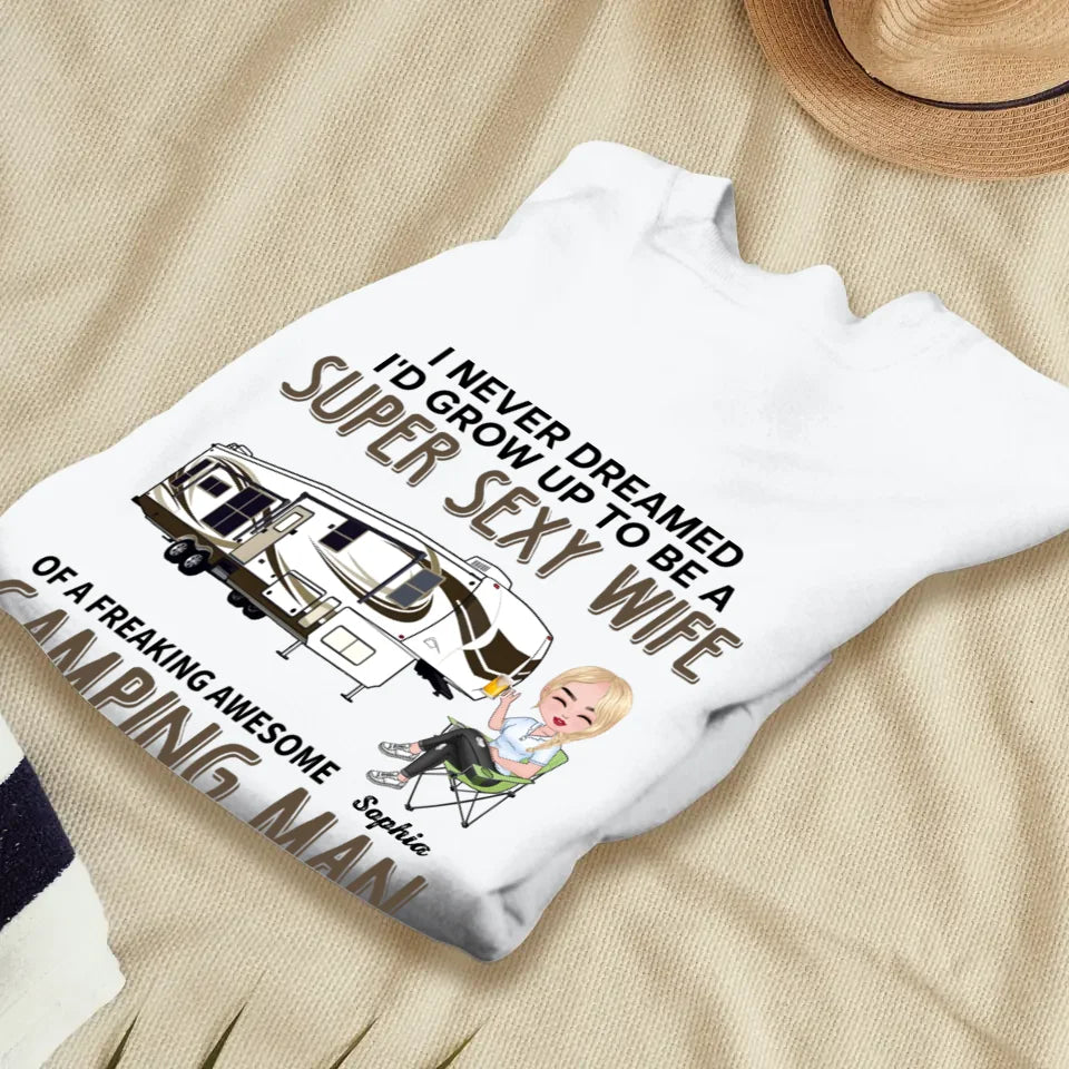 Super Sexy Wife Super Cool Husband Camping - Personalized Gifts For Couples - Unisex Sweater