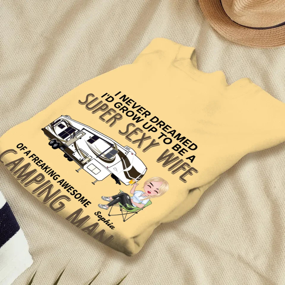 Super Sexy Wife Super Cool Husband Camping - Personalized Gifts For Couples - Unisex Sweater