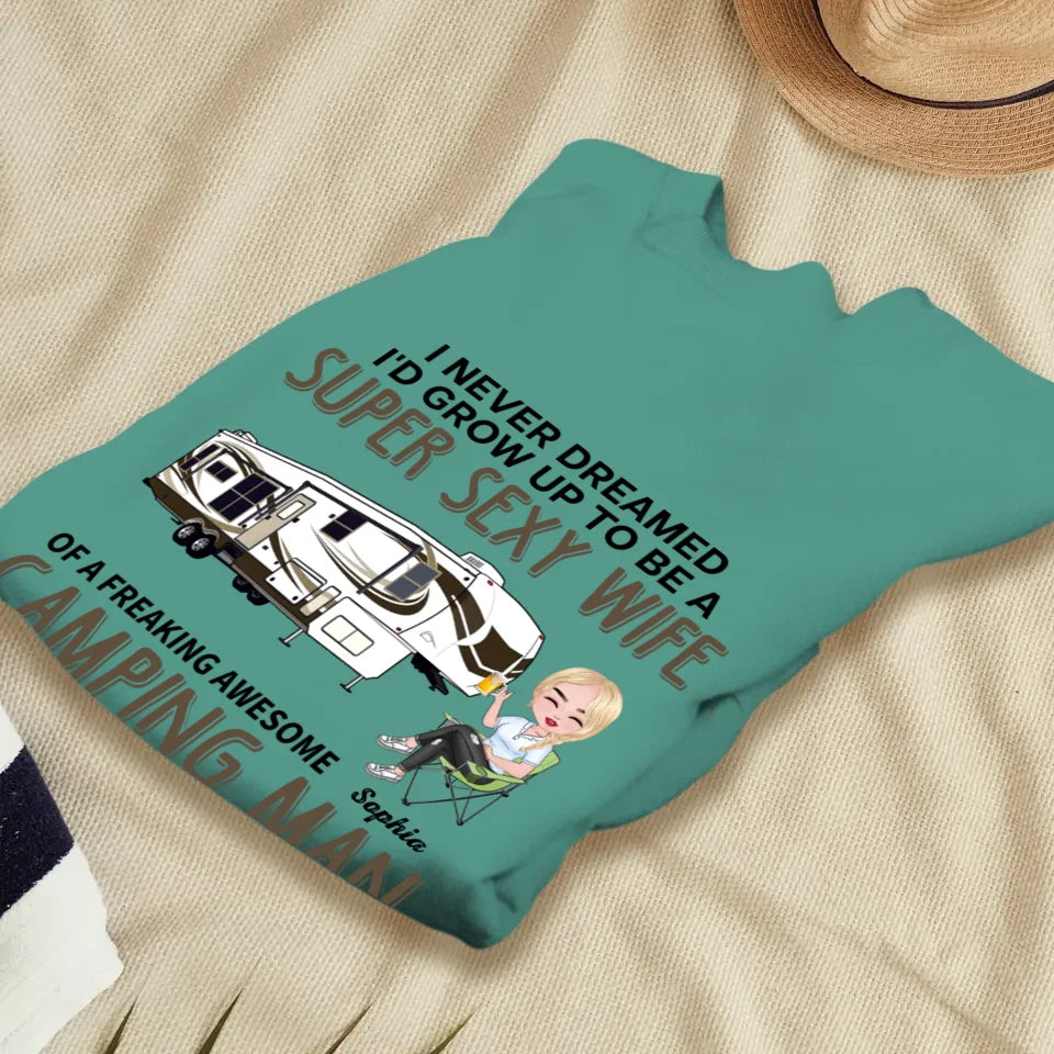 Super Sexy Wife Super Cool Husband Camping - Personalized Gifts For Couples - Unisex Sweater