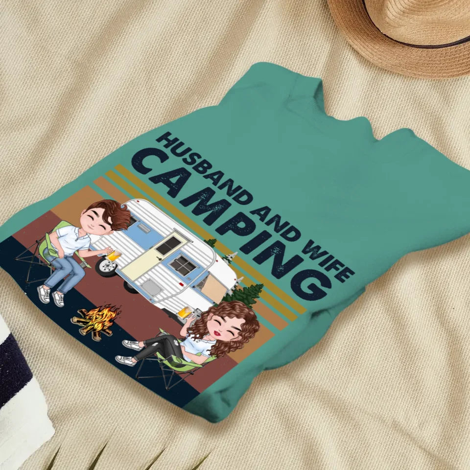 Husband And Wife Camping Partners For Life - Personalized Gifts For Couples - Unisex Sweater