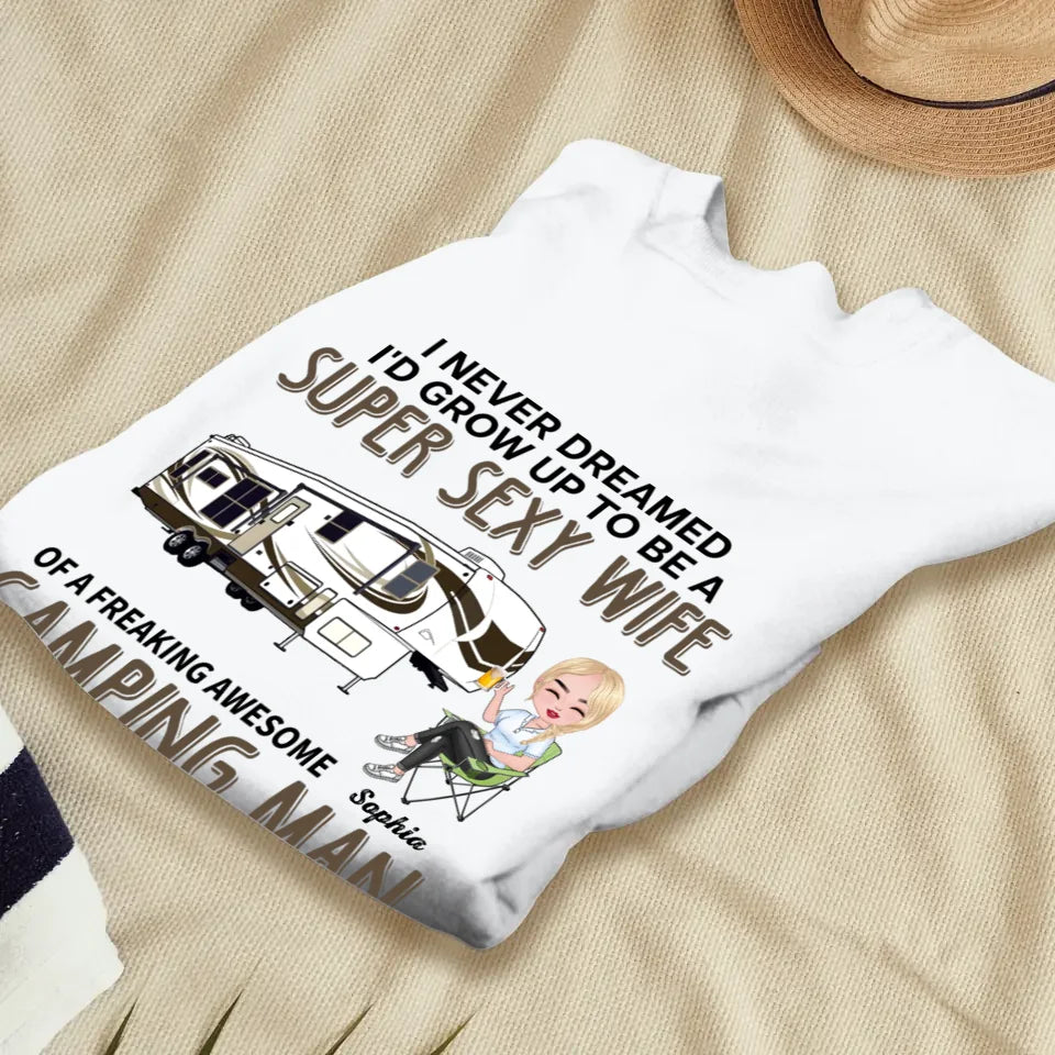 Super Sexy Wife Super Cool Husband Camping - Personalized Gifts For Couples - Unisex Sweater