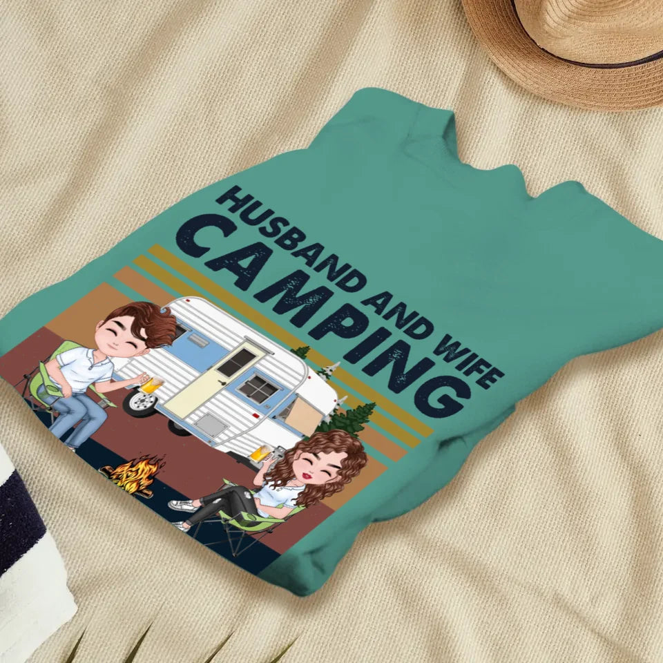 Husband And Wife Camping Partners For Life - Personalized Gifts For Couples - Unisex Sweater