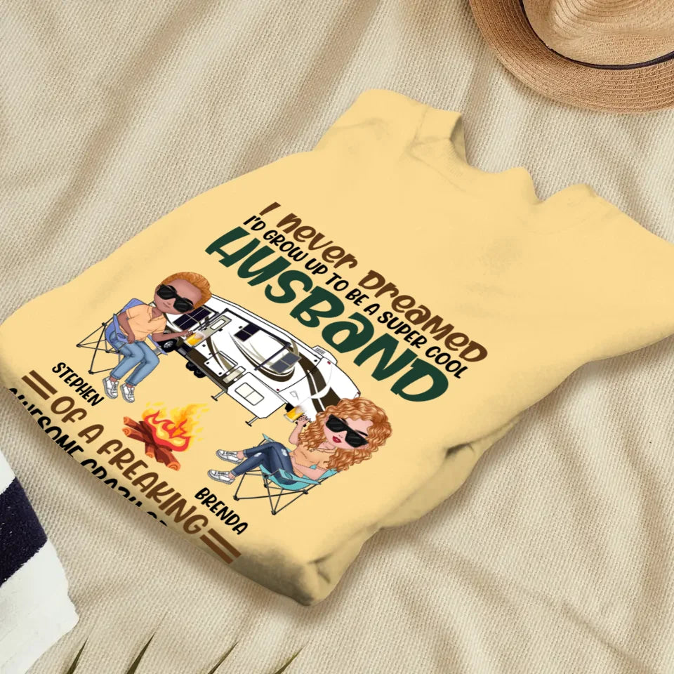 Her Crazy Camper Husband: Surprisingly Crushing It - Personalized Gifts For Couples - Unisex Sweater