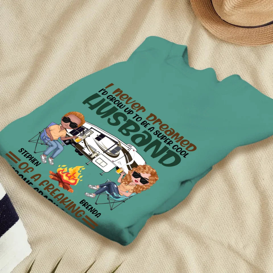 Her Crazy Camper Husband: Surprisingly Crushing It - Personalized Gifts For Couples - Unisex Sweater