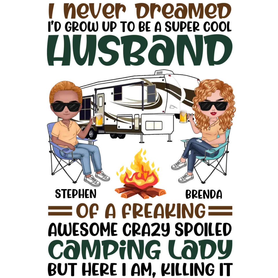 Her Crazy Camper Husband: Surprisingly Crushing It - Personalized Gifts For Couples - Unisex Sweater