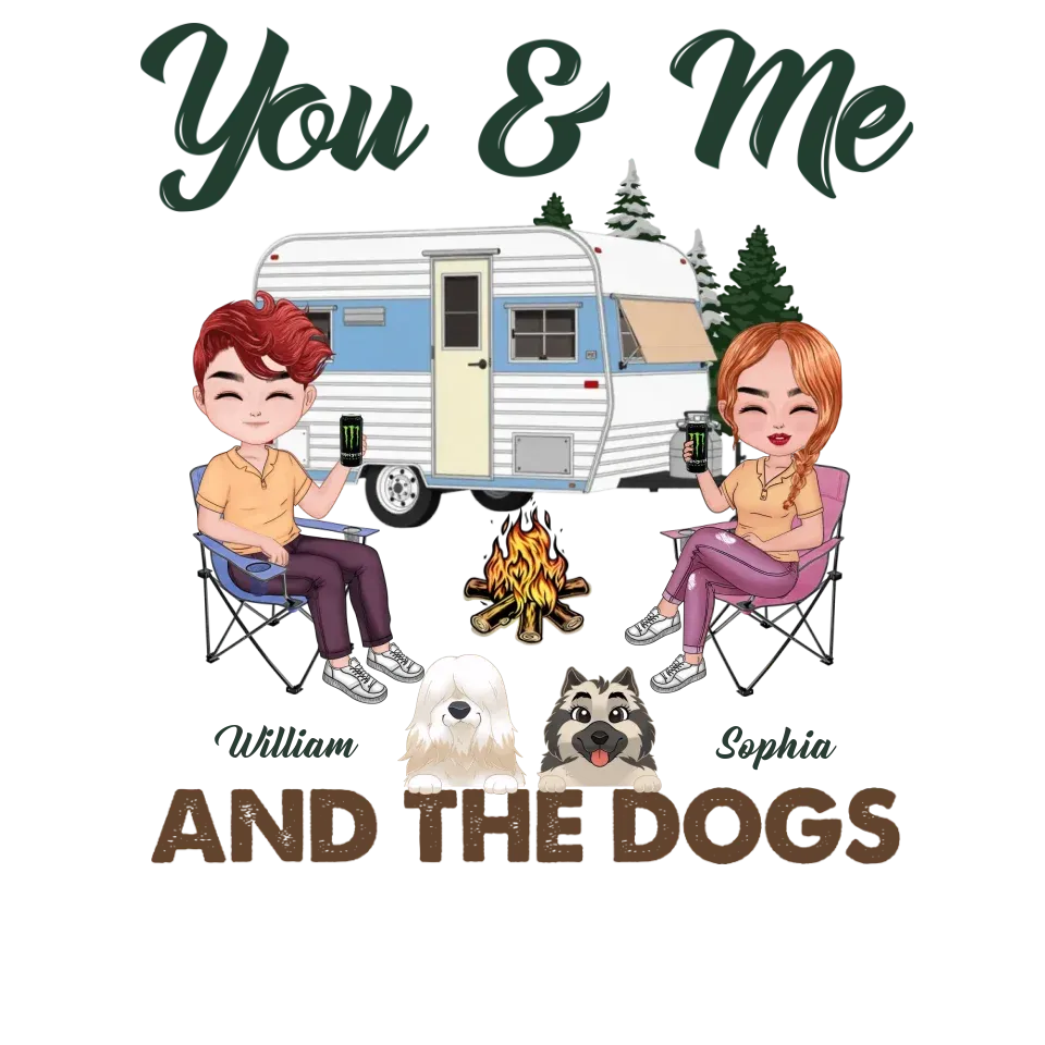 You & Me And The Dogs - Personalized Gifts For Couples - Unisex T-Shirt