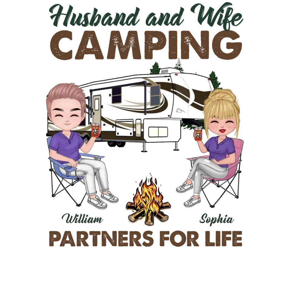 Camping Partners For Life - Personalized Gifts For Couples - Unisex T-Shirt