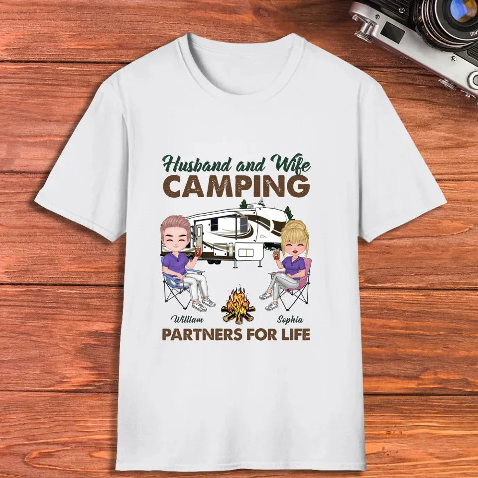 Camping Partners For Life - Personalized Gifts For Couples - Unisex T-Shirt