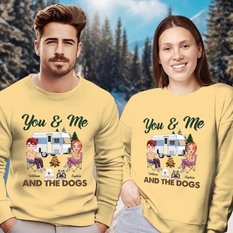 You & Me And The Dogs - Personalized Gifts For Couples - Unisex Sweater