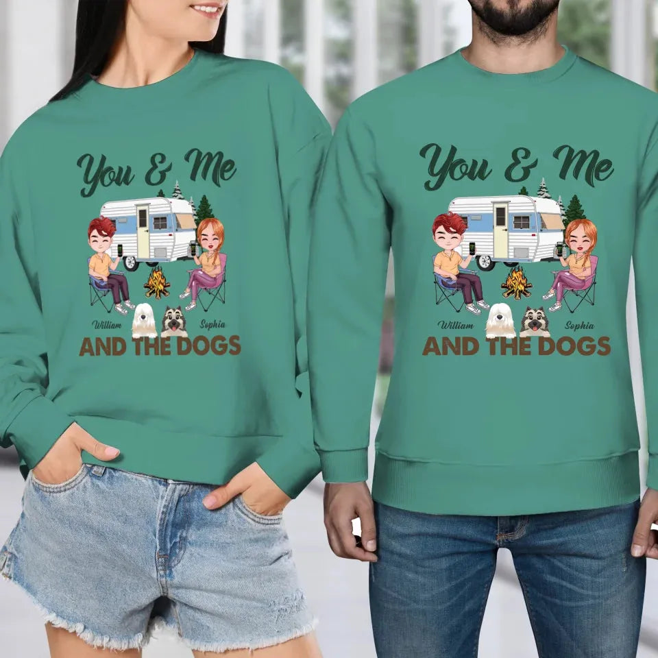 You & Me And The Dogs - Personalized Gifts For Couples - Unisex Sweater