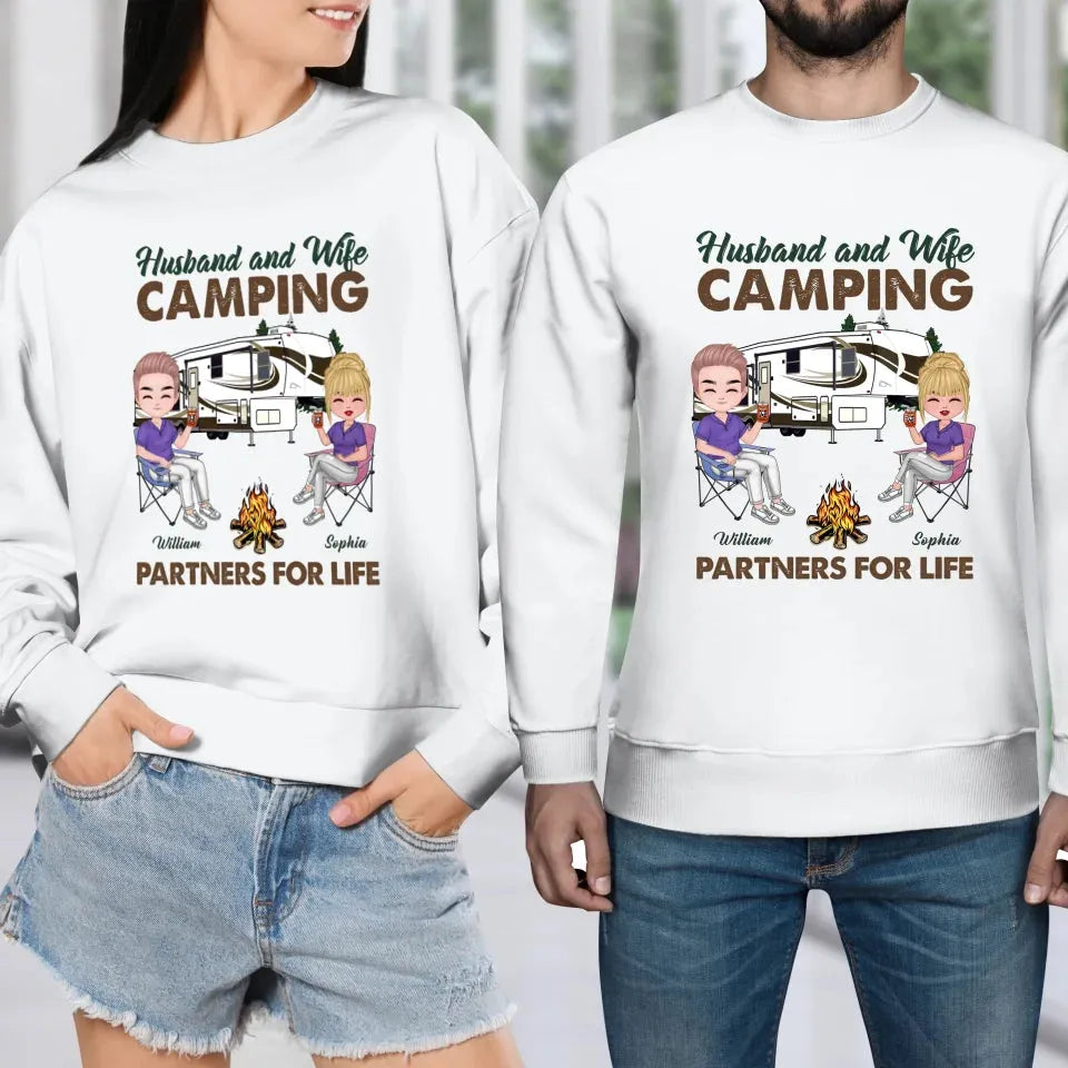 Camping Partners For Life - Personalized Gifts For Couples - Unisex Sweater