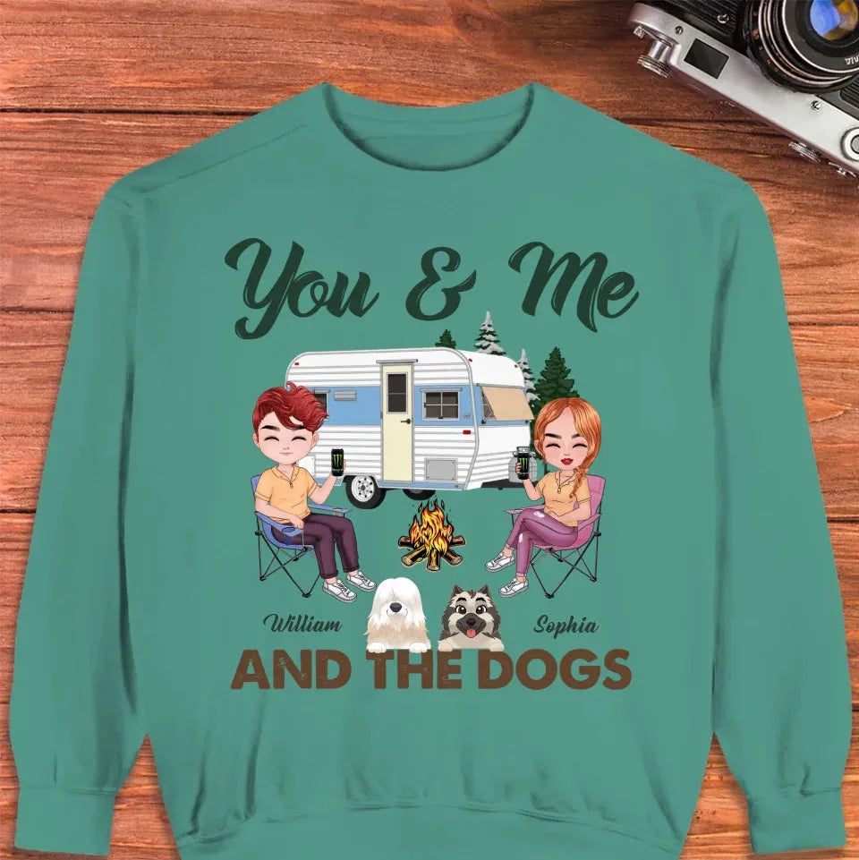 You & Me And The Dogs - Personalized Gifts For Couples - Unisex Sweater