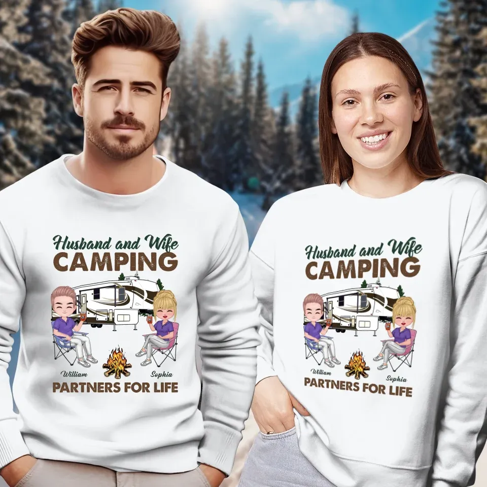 Camping Partners For Life - Personalized Gifts For Couples - Unisex Sweater