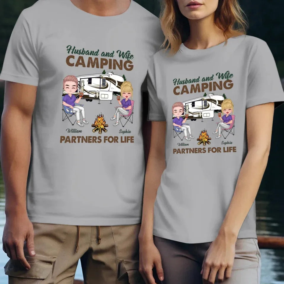 Camping Partners For Life - Personalized Gifts For Couples - Unisex T-Shirt