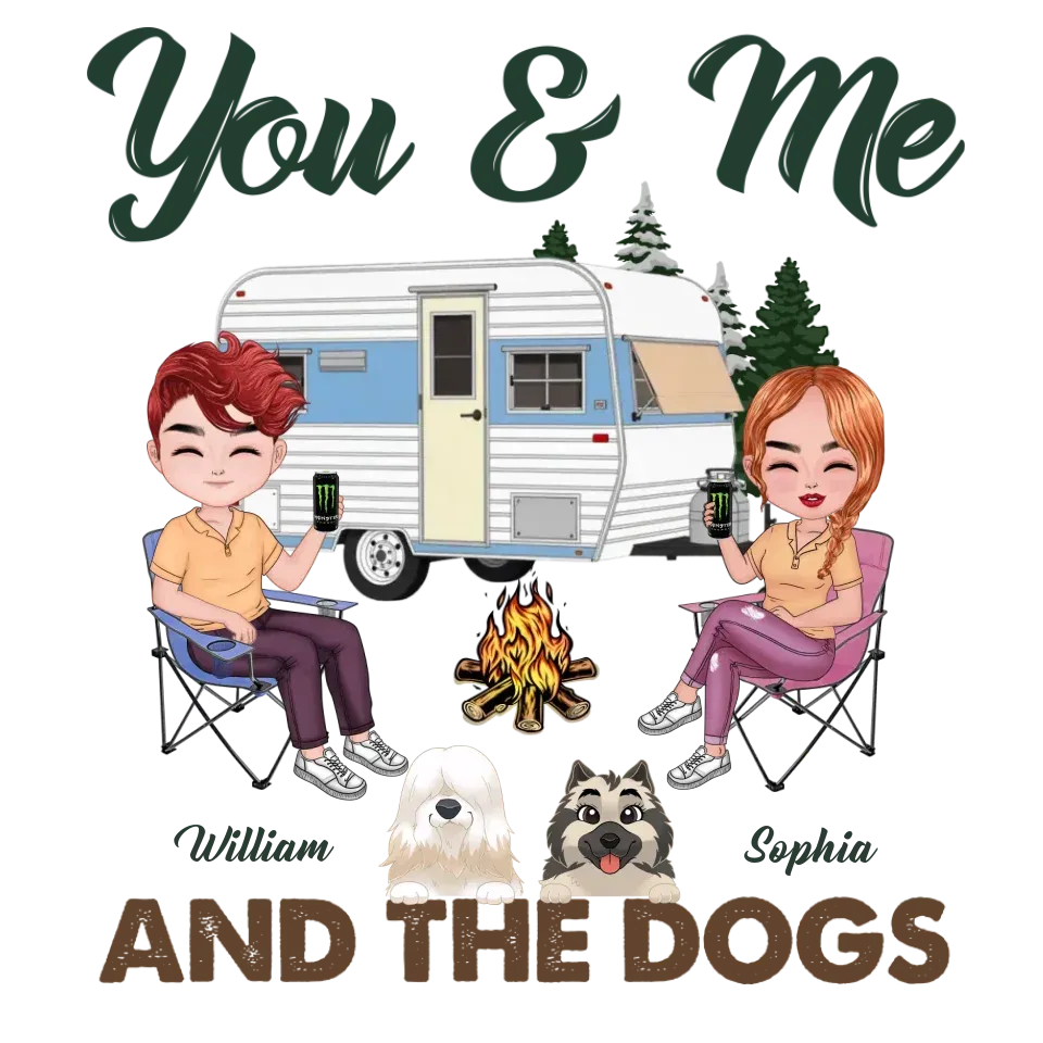 You & Me And The Dogs - Personalized Gifts For Couples - Unisex Sweater