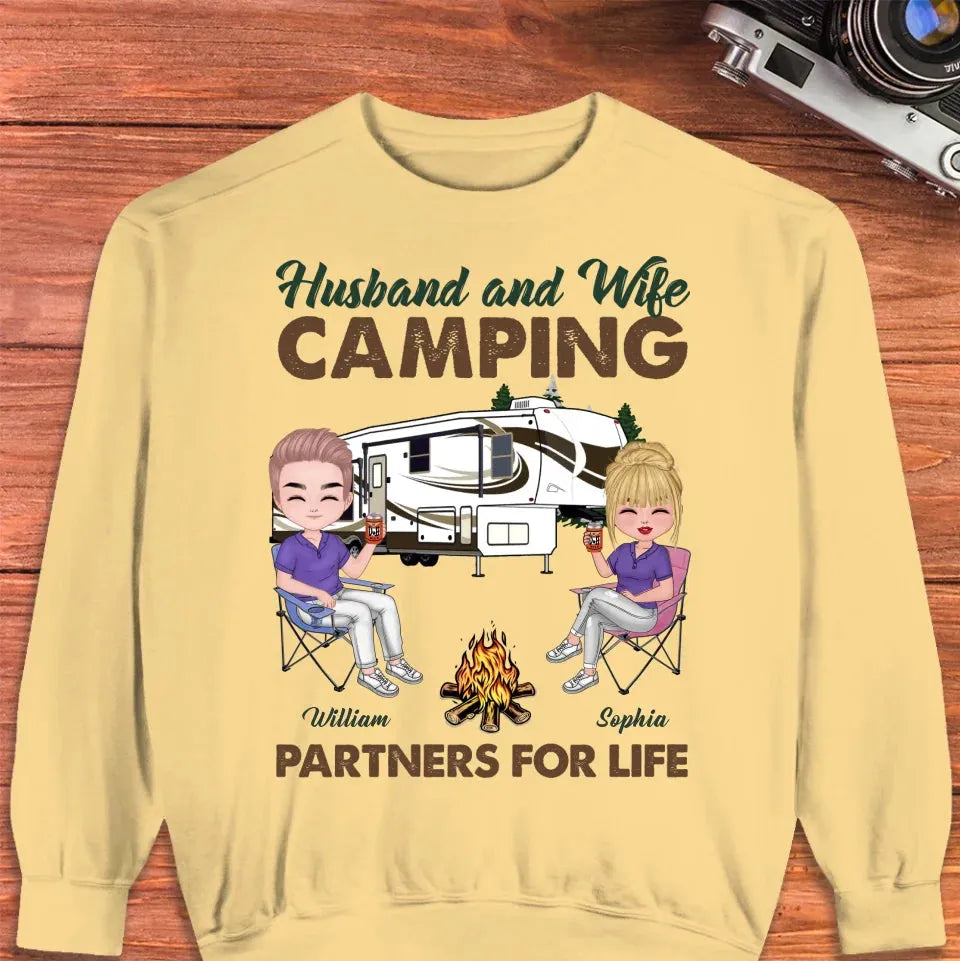 Camping Partners For Life - Personalized Gifts For Couples - Unisex Sweater