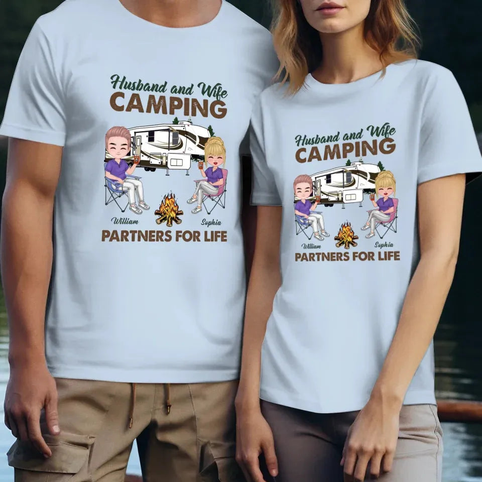 Camping Partners For Life - Personalized Gifts For Couples - Unisex T-Shirt