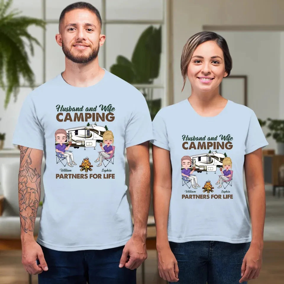 Camping Partners For Life - Personalized Gifts For Couples - Unisex T-Shirt