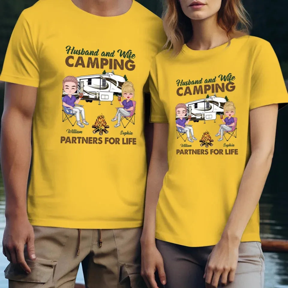 Camping Partners For Life - Personalized Gifts For Couples - Unisex T-Shirt