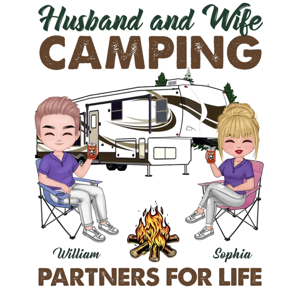 Camping Partners For Life - Personalized Gifts For Couples - Unisex Sweater