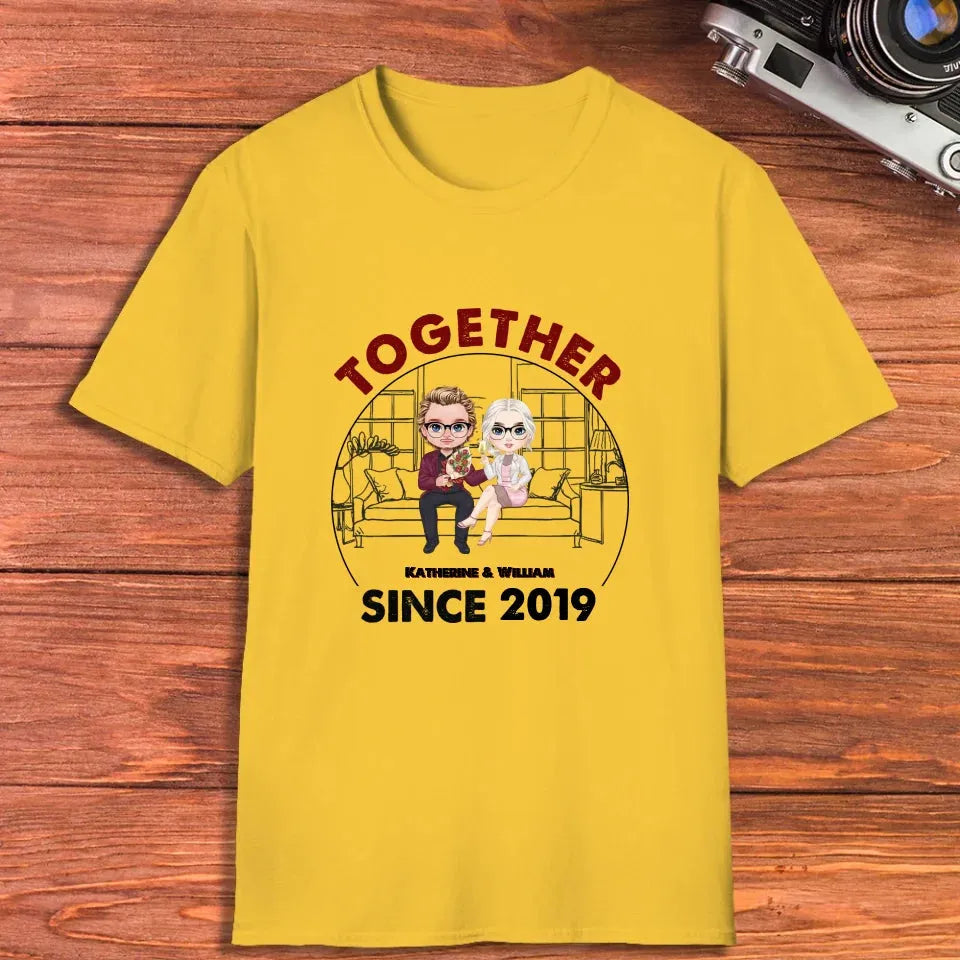 Couple Chibi Together Since - Personalized Gifts For Couples - Unisex T-Shirt