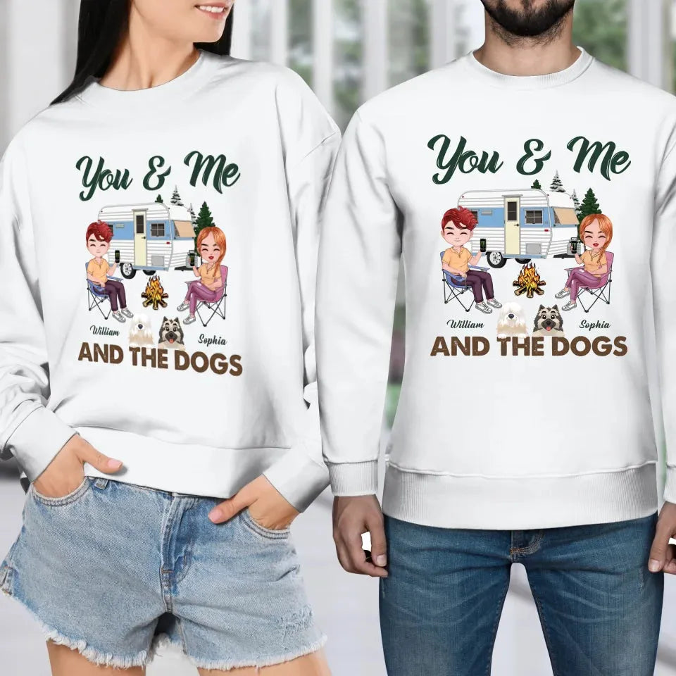 You & Me And The Dogs - Personalized Gifts For Couples - Unisex Sweater