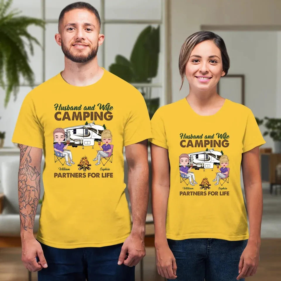 Camping Partners For Life - Personalized Gifts For Couples - Unisex T-Shirt