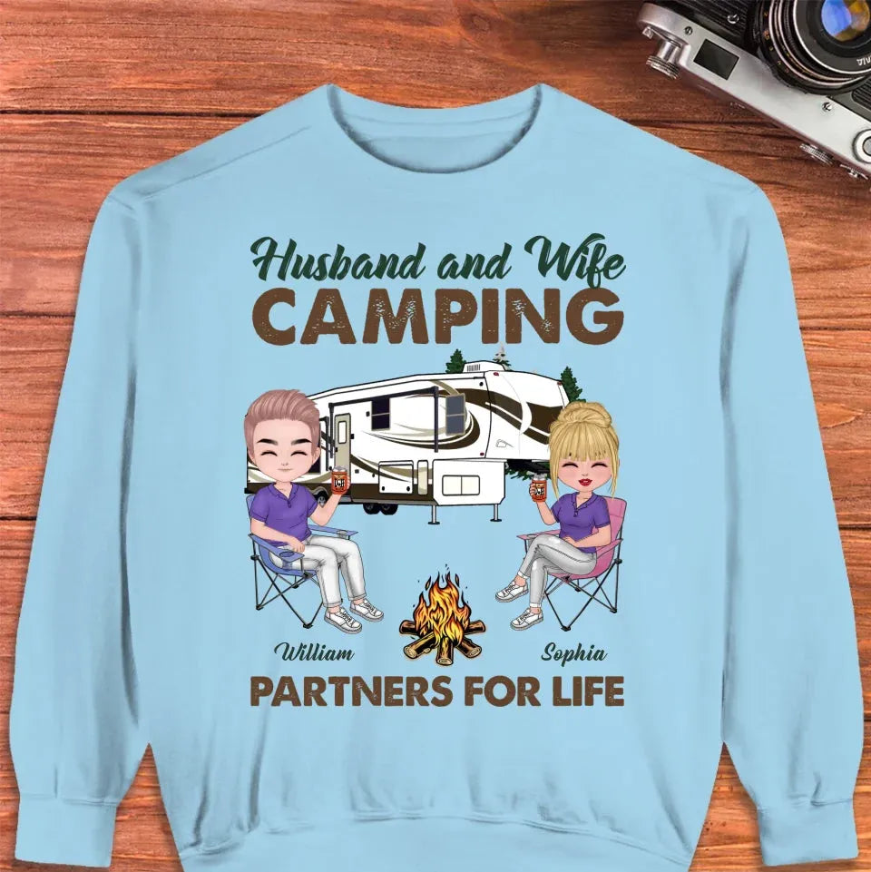 Camping Partners For Life - Personalized Gifts For Couples - Unisex Sweater