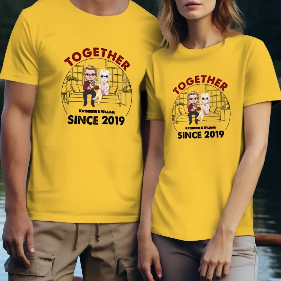 Couple Chibi Together Since - Personalized Gifts For Couples - Unisex T-Shirt