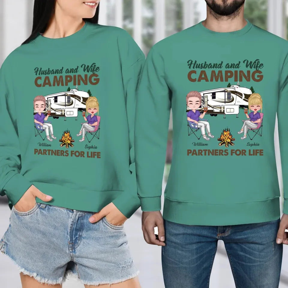 Camping Partners For Life - Personalized Gifts For Couples - Unisex Sweater