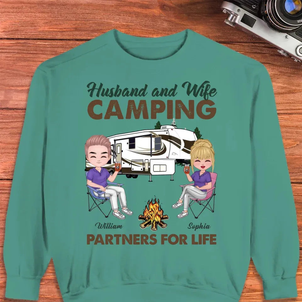 Camping Partners For Life - Personalized Gifts For Couples - Unisex Sweater