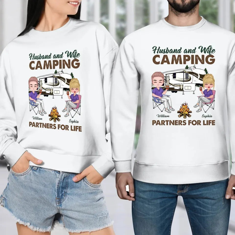 Camping Partners For Life - Personalized Gifts For Couples - Unisex Sweater