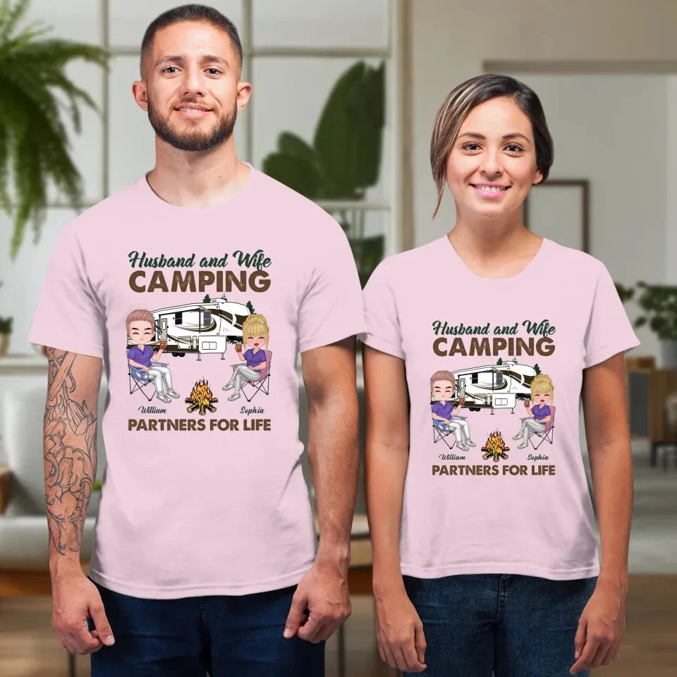 Camping Partners For Life - Personalized Gifts For Couples - Unisex T-Shirt